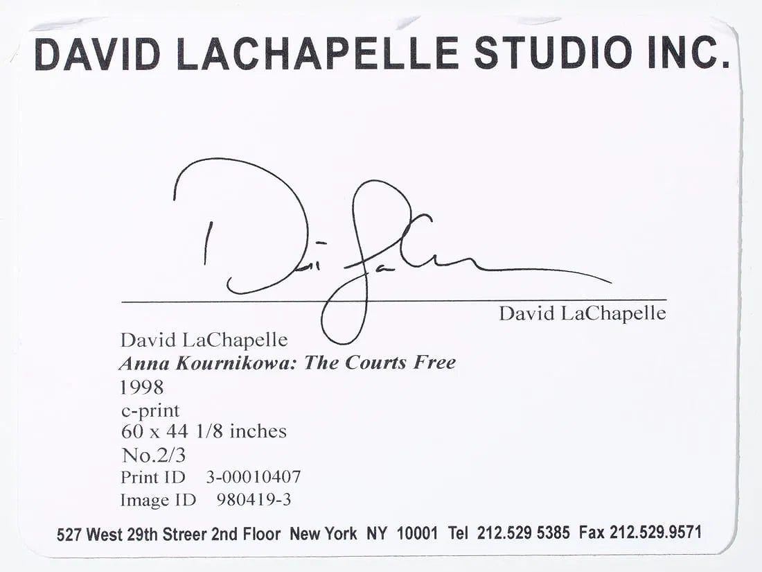 David LaChapelle - Anna Kournikova: The Court's Free - Label