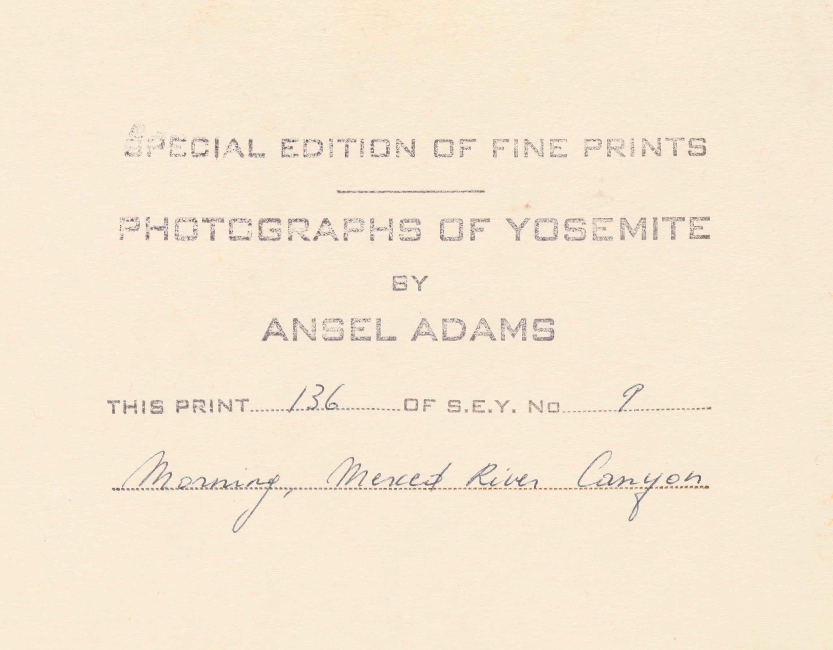 Ansel Adams - Morning, Merced River Canyon - Stamp